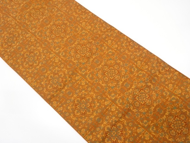 花更紗模様織り出し名古屋帯